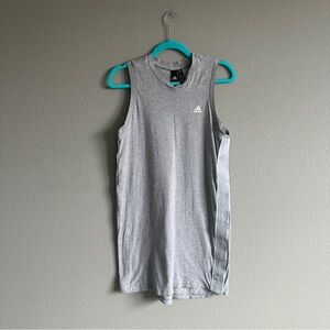Adidas Gray Sports Stripe Mini Dress Medium